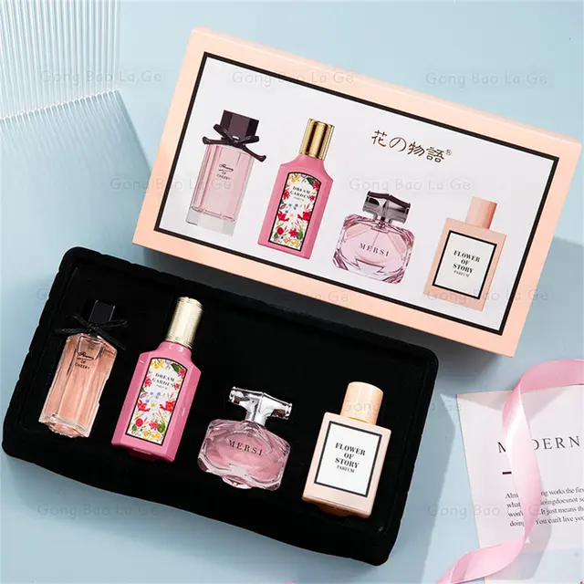 Coffret cadeau de parfum floral pour femme, parfum, balminess, phéromone, toilette, 110ml, ensemble de 4 pièces 1