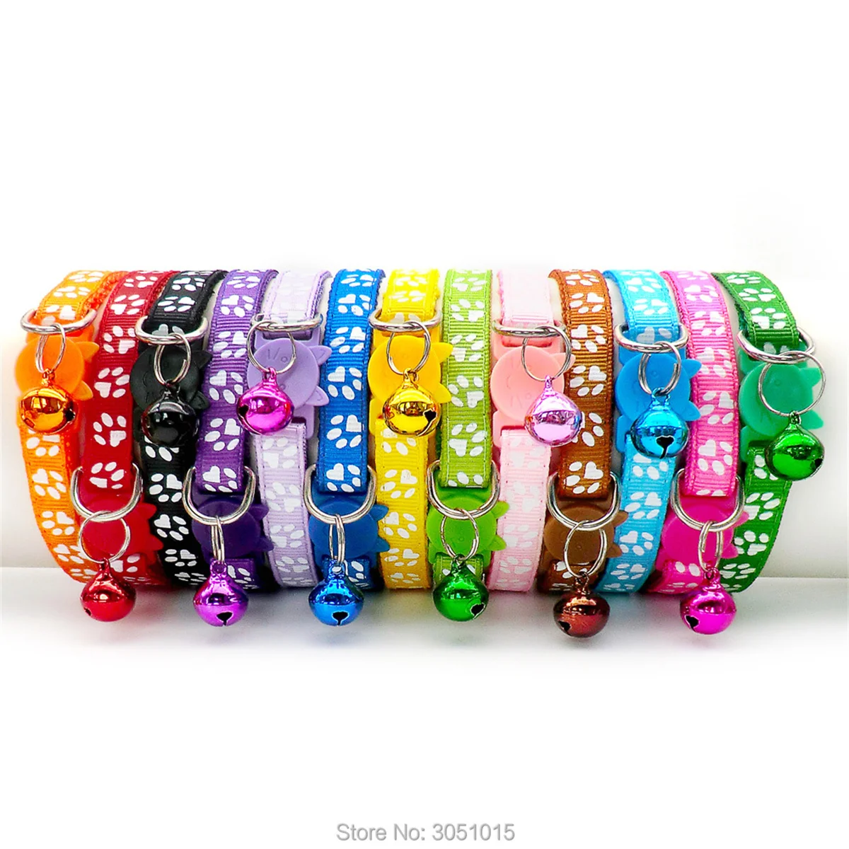 Lot 12 Wholesale Cat Kitten Collars With Paw Dog Collar Small Puppy Cat Collars with Bell and Cat face 2