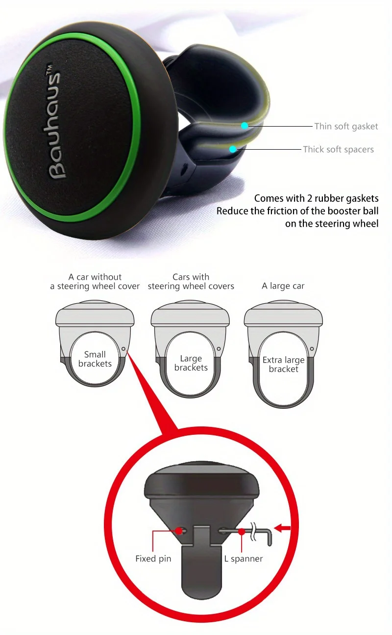 Universal Auto Drehen Lenkrad Booster Power Griff Zubehör 360-Grad-Drehung Lenkrad Knopf Ball arbeitssparend – Detail 13