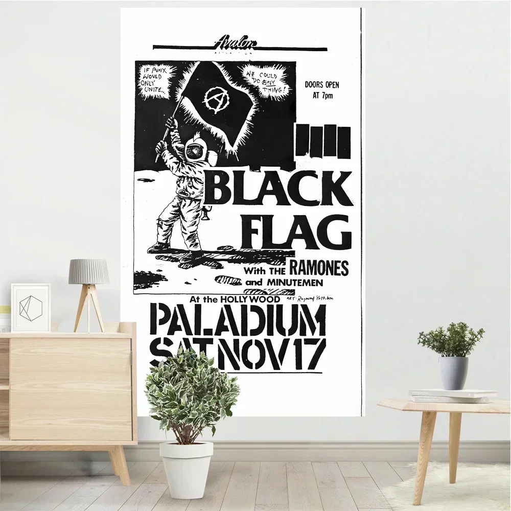 

ForeverStar Black Flag Tapestry Band Banner Printing Room Wall Hanging Decoration Living Room Bedroom Decoration Hanging