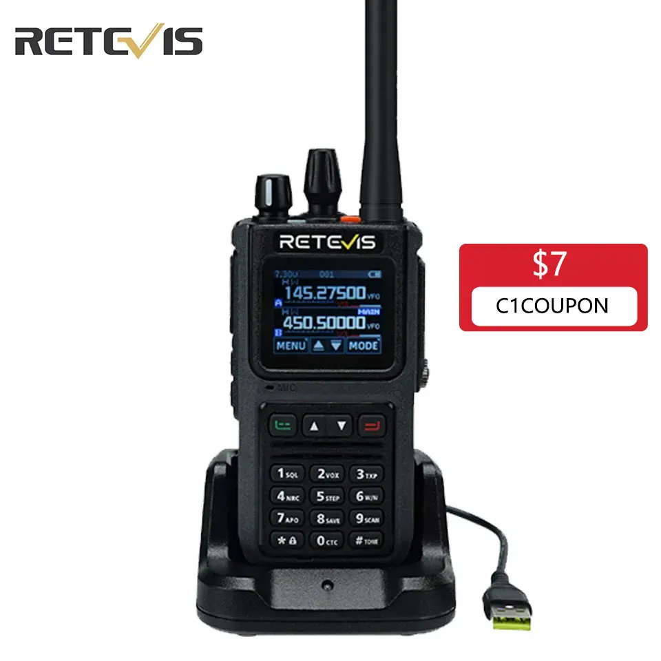 Портативная рация Retevis C1, 5 Вт, УВЧ, УВЧ, IP67