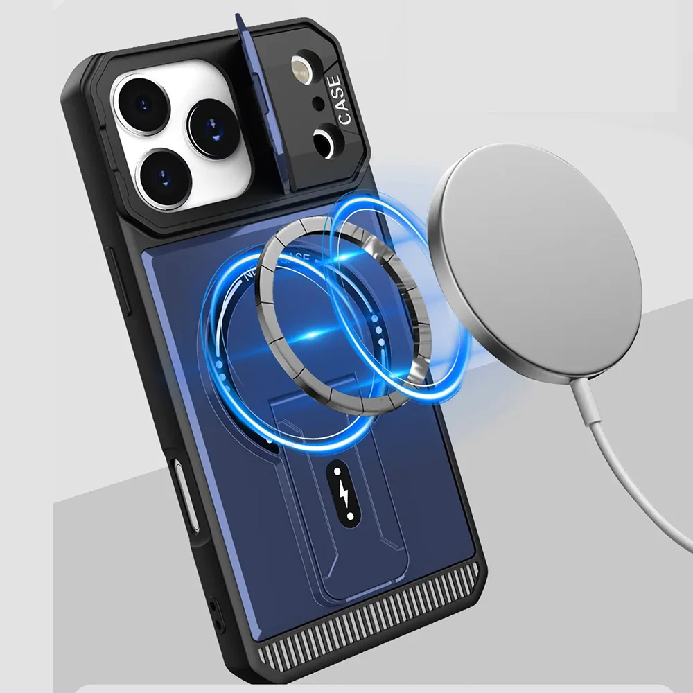 Magnetic Phone Case With Lens Protector And Foldable Stand_voghion.com