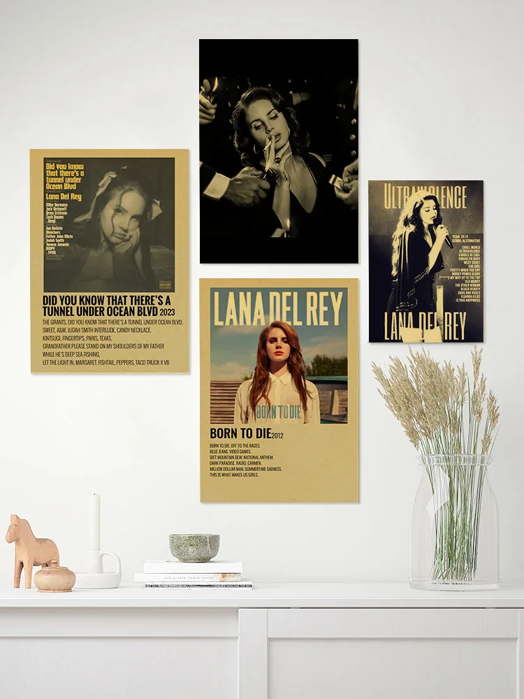 Plakat Lana Del Rey muzyka estetyczna albumraper obraz na płótnie dekoracja ścienna do pokoju plakaty ozdobny obraz na ścianę