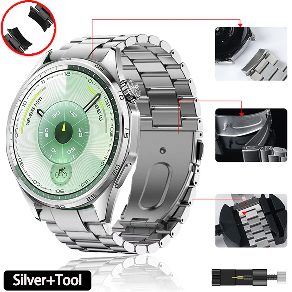 Metal Strap for Huawei Watch GT6 46mm Stainless Steel Original Wristband Correa for Huawei Watch GT6 GT5/4 46mm No Gaps Bracelet