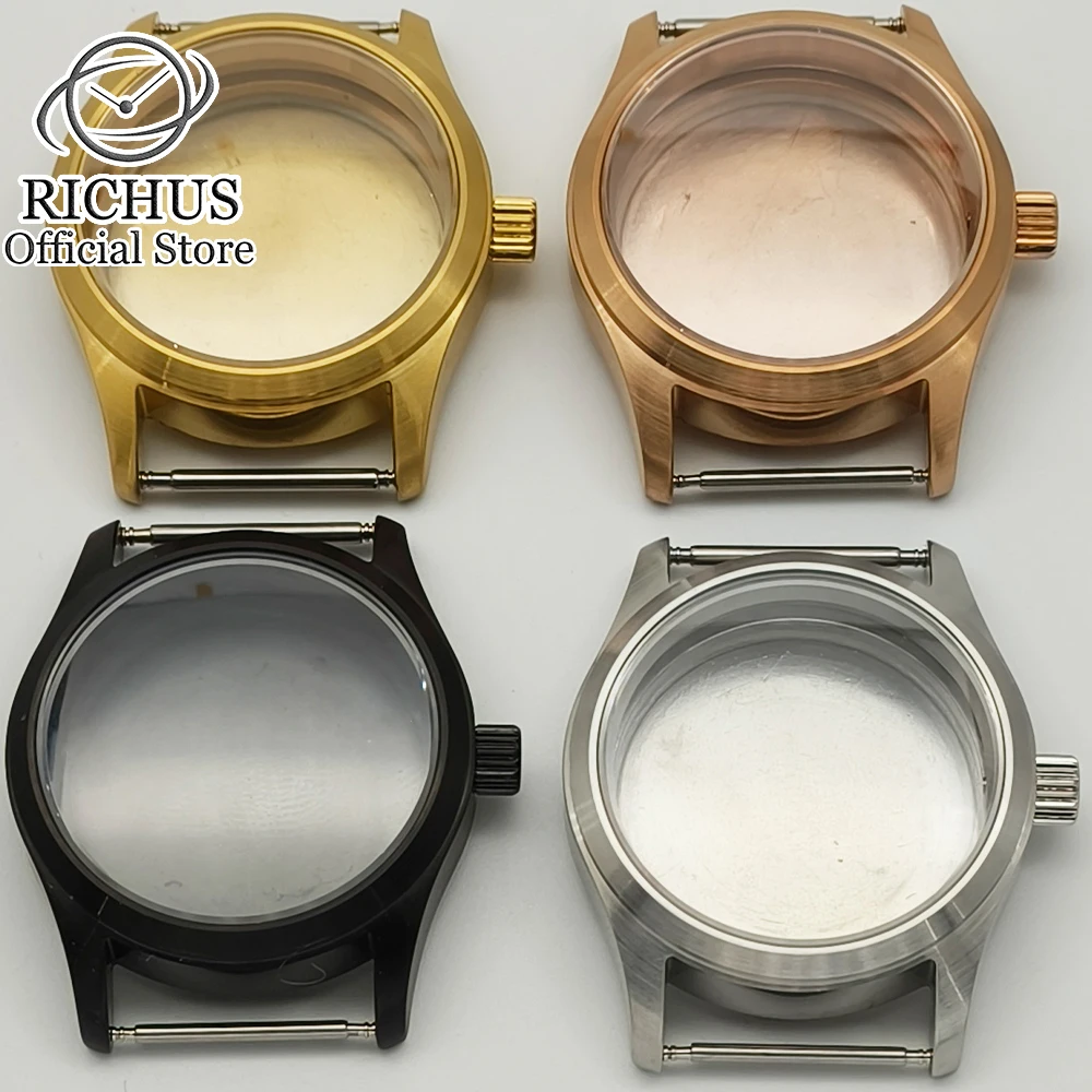 

36mm/39mm Watch Case fit NH35 NH36 NH34 ETA2824 PT5000 movement Silver Black Gold Rose gold sterile sapphire glass Watch Parts