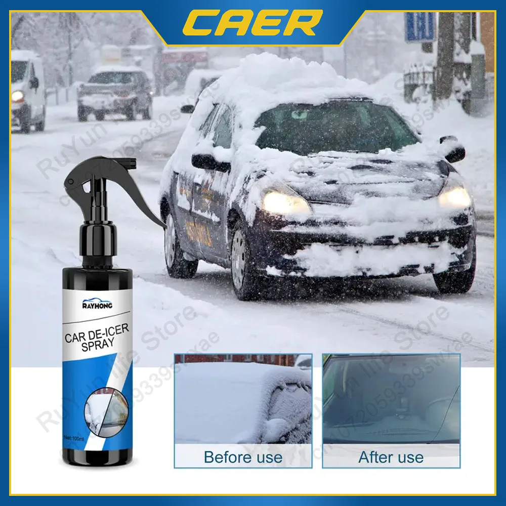 Car Snow Ice Melting Spray 100ml Ice Remover Winter Window Locks Defrosting Liquid Glass Cleaning Handles Anti Slip Auto Supplies