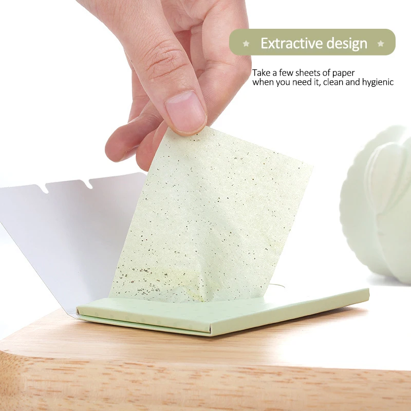 Facial Oil Blotting Paper 100Sheets/bag Oil Blotting Paper Lavender Green Tea Chamomile Oil Control Sheets Face Cleaning Absorbent Paper Makeup Tools