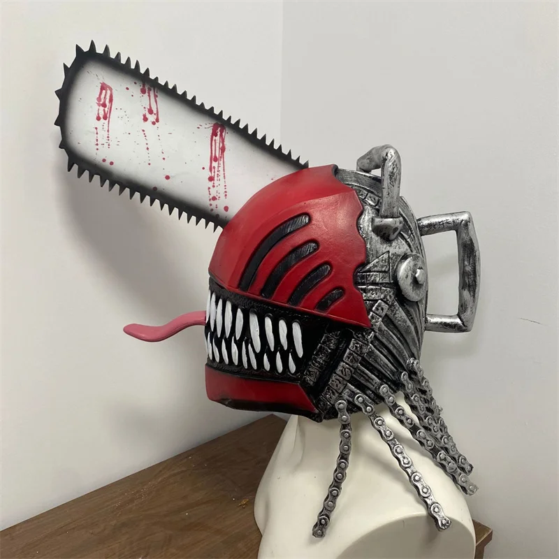 

Chainsaw Man Anime Can Wear Helmet Role Saw Masks Sickle Cosplay Denji Cyber Props Ornament Game Accessories Dress Up Outfits