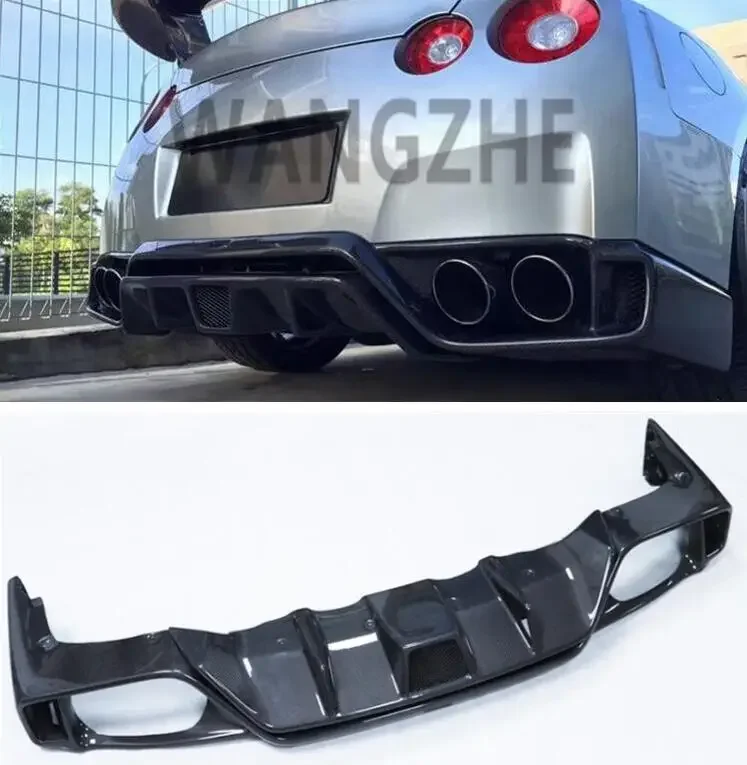 

Rear Bumper Diffuser For NISSAN GTR R35 2008-2016 Trunk Door Lip Spoiler Real Carbon Fiber