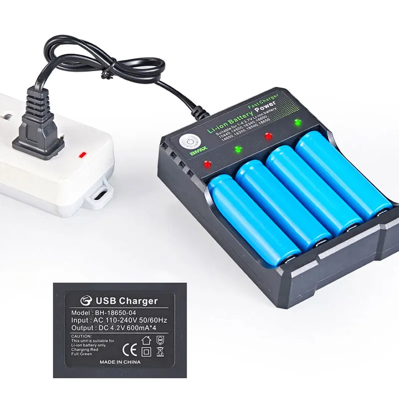 18650 Battery Charger Black 1 2 4 Slots AC 110V 220V Dual For 18650 Charging 3.7V Rechargeable Lithium Battery Charger_voghion.com