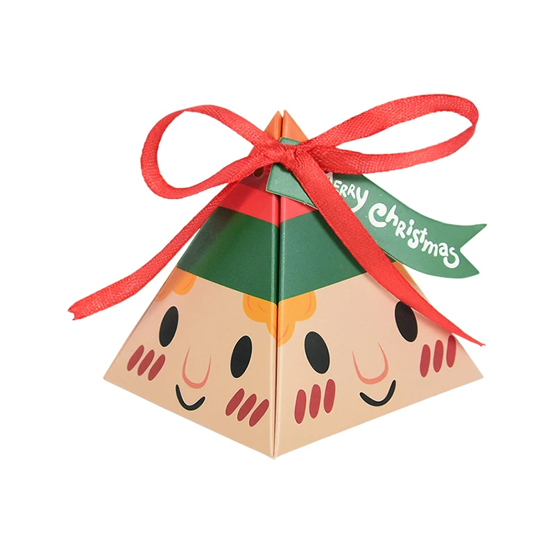 12/24pcs Weihnachten Süßigkeiten Geschenk box Cartoon Keks Schokolade Verpackungs boxen mit Tag Bänder Navidad Noel Party Dekor liefert – Detail 8