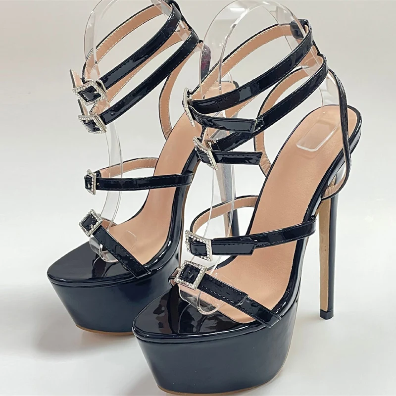 Women High Heels Platform Sandals For Women Fashion Open Toe Crystal Buckle Stiletto Wedding Stripper Shoes women sandals women high heels