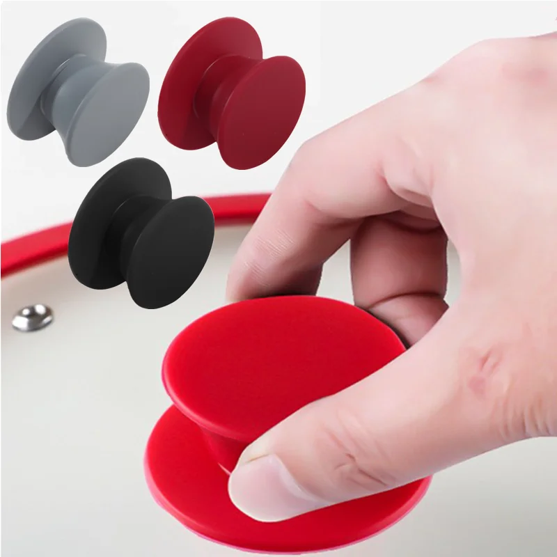 1/2/3PCS Pot Lid Knob Silicone Universal Pot Handle Replacement Kitchen Cookware Cover Knobs Pan Lid Black kitchen pot lid handles