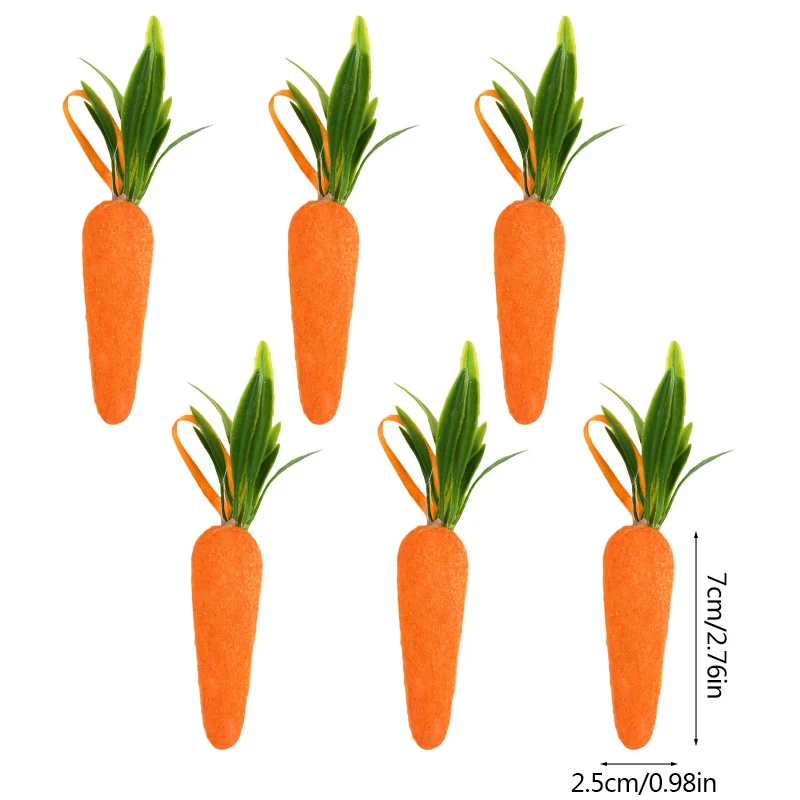 Easter Carrot Ornaments Foam Artificial Carrots Easter Tree Hanging Pendant Home Decoration Kids Birthday Party Favors Gifts