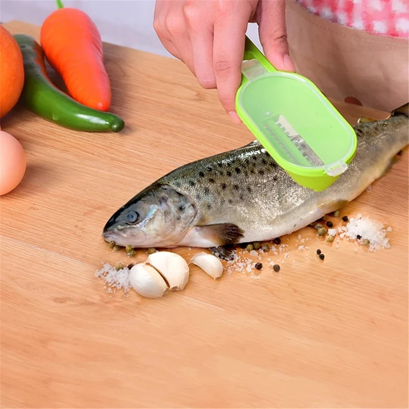 

New Fish Skin Brush Fast Remove Scale Scraper Planer Tools Scaler Fishing Knife Cleaning Peeler Tools Kitchen Cooking Accessorie