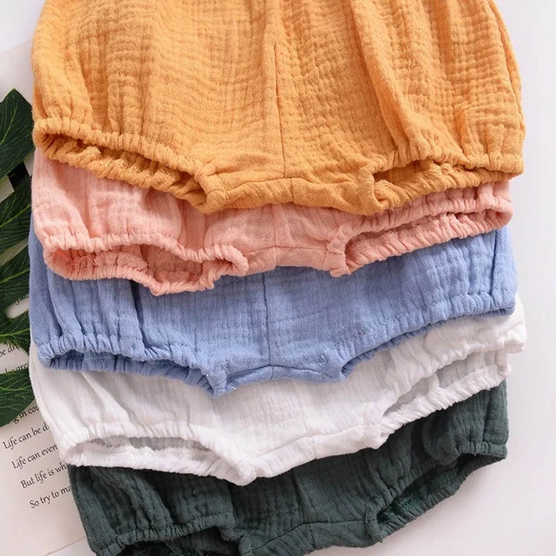 Kids Shorts Baby Girls Summer Linen Cotton Outfits Children Clothing Newborn Comfortable Toddler 0-4Y