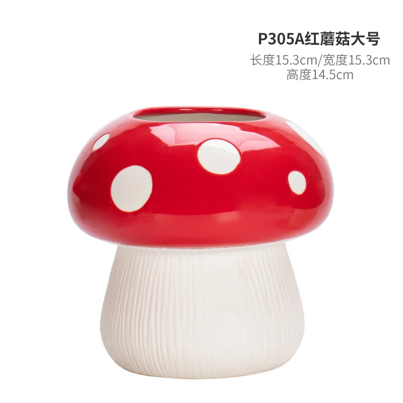 Creative Mushroom Ceramic Vase Decorative Ornaments Living Room Flower Arrangement Vase Creative Hydroponic Dried Flower Vase 6