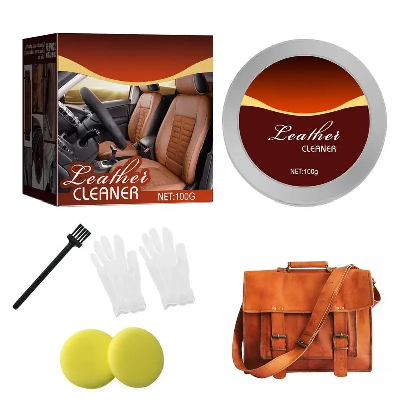 Leather Cream Beeswax 100g Natural Leather Conditioner Caring Cleaner Supplies For Leather Furniture Car Seats Shoes Boots Bags