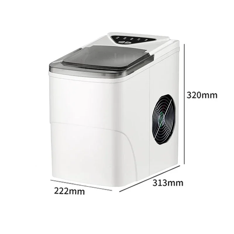 Household ice maker, portable, fast commercial, automatic bullet shaped circular ice maker