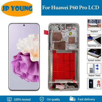 OLED LCD Display Substituição da tela sensível ao toque, montagem digitalizador para Huawei P60 Pro, MNA-AL00, 6,67"