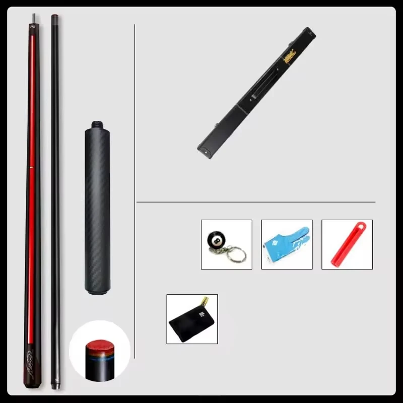 P3 Pool Cue Stick Black Billiard Shaft 10mm/11.5mm/13mm Tip Size Uni-Loc Joint Smooth Handle With Pool Cue Case Set