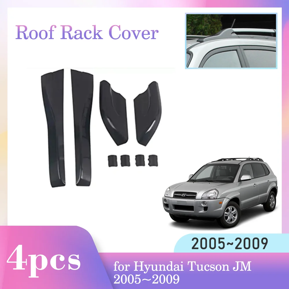 

Крышка багажника на крышу автомобиля для Hyundai Tucson JM 2005 ~ 2009 2006, крышка багажника из АБС-пластика, часть отделки, конец рейки, пластиковые защитные аксессуары