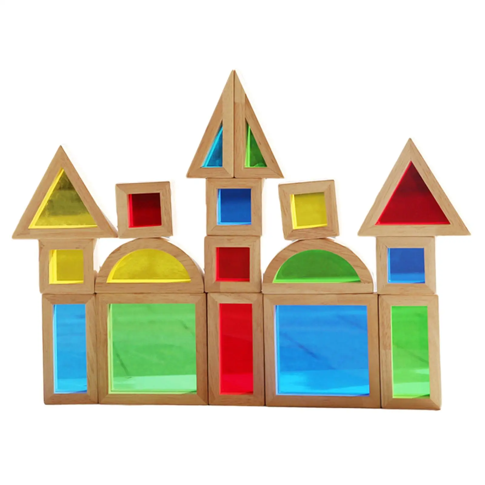 

17Pcs Wood Building Blocks Set Kids Ages 2-4 Boys Girls Learning Valentines Day Gifts for Kids Stacking Game Construction Toys