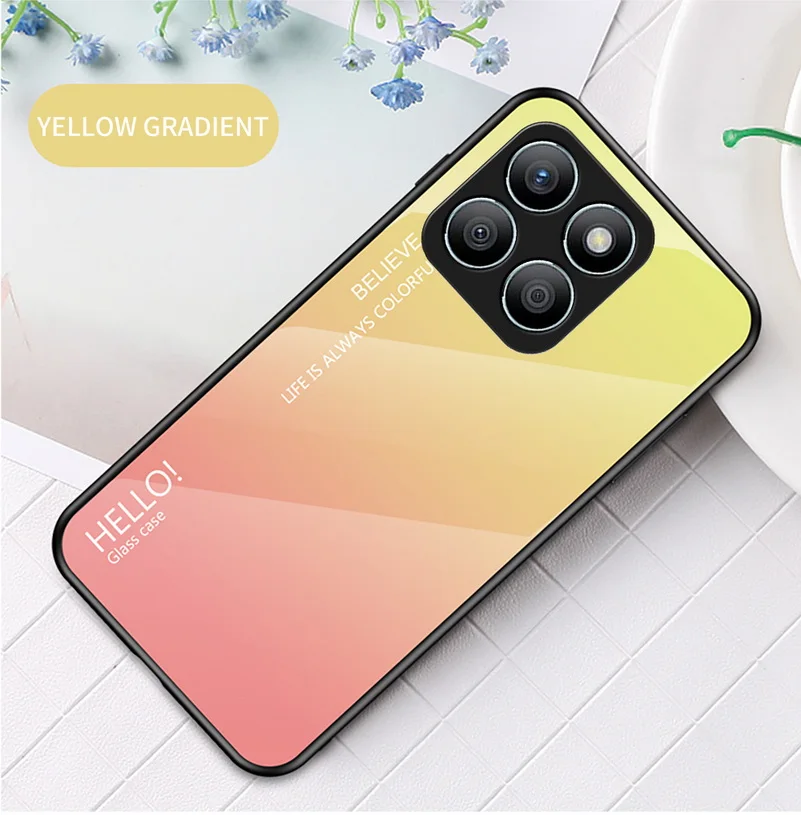 Gradient Tempered Glass Glossy Back Phone Case