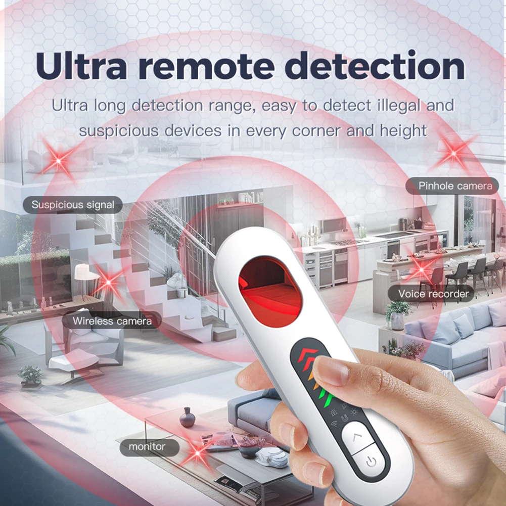 Hidden Bug and Camera Detector 5 Levels Sensitivity Bug Detector Electronic Sweeper Rechargeable Wiretapping Finder Professional