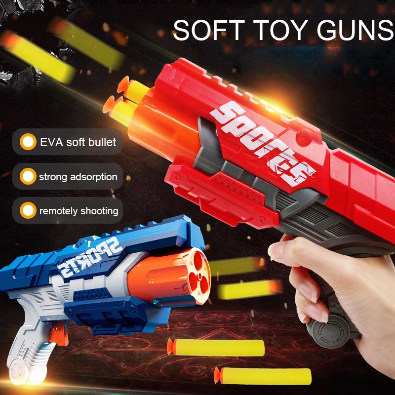 Manual Shooting Suction Cup Soft Sponge Bullets Toy Guns Kid Toy Eva