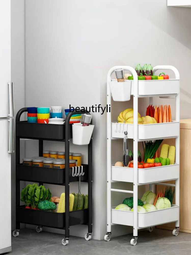 

Floor-Standing Kitchen Bathroom Mobile Snack Multi-Layer Bedroom Bedside Storage Rack