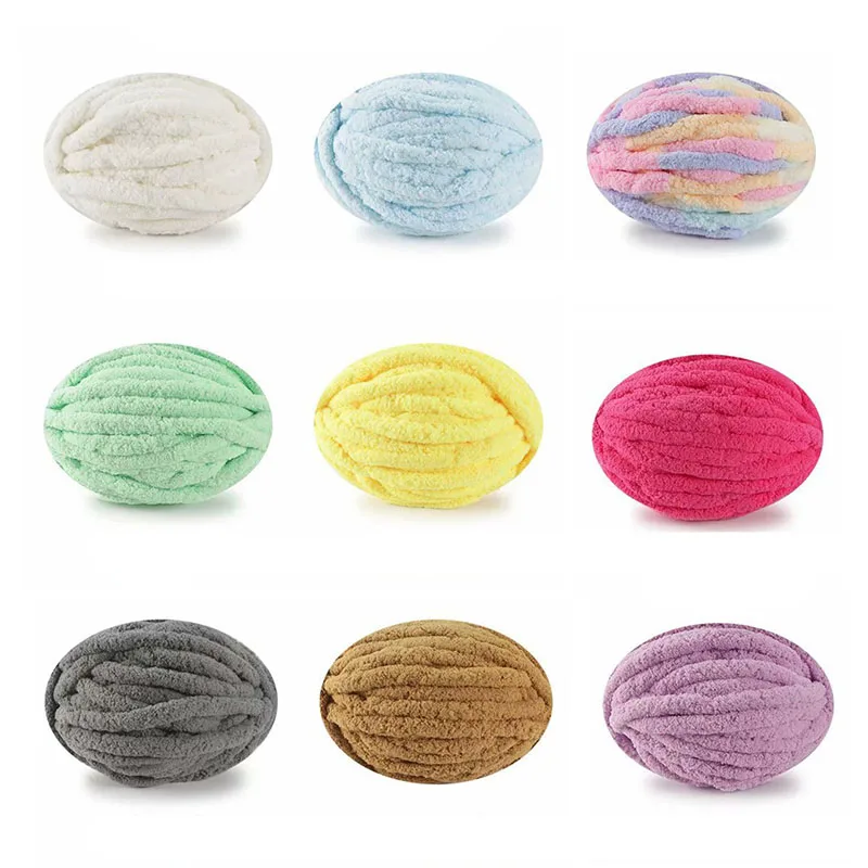 1Pc 250g Jumbo Chunky Chenille Yarn Soft Bulky Big Yarn for