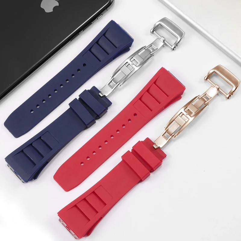Vibrant Multicolor 25mm Rubber Watchband Replacement Strap