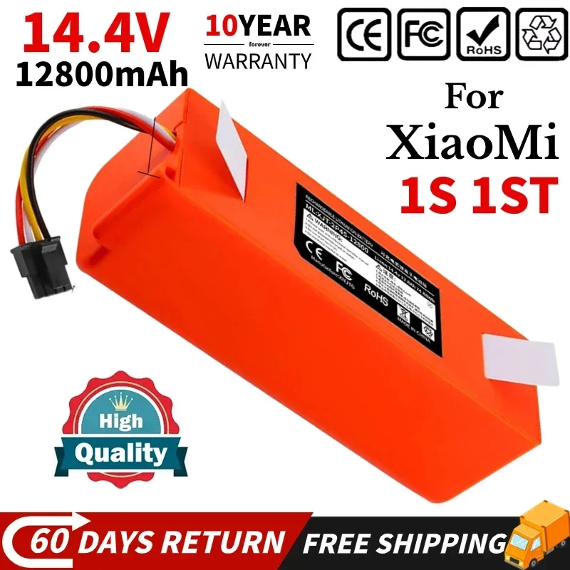 

14.4V 12800mAh BRR-2P4S-5200S Lithium Battery for XIAOMI 1S 1ST Roborock SDJQR01RR Sweeping Mopping Robot Vacuum Cleaner
