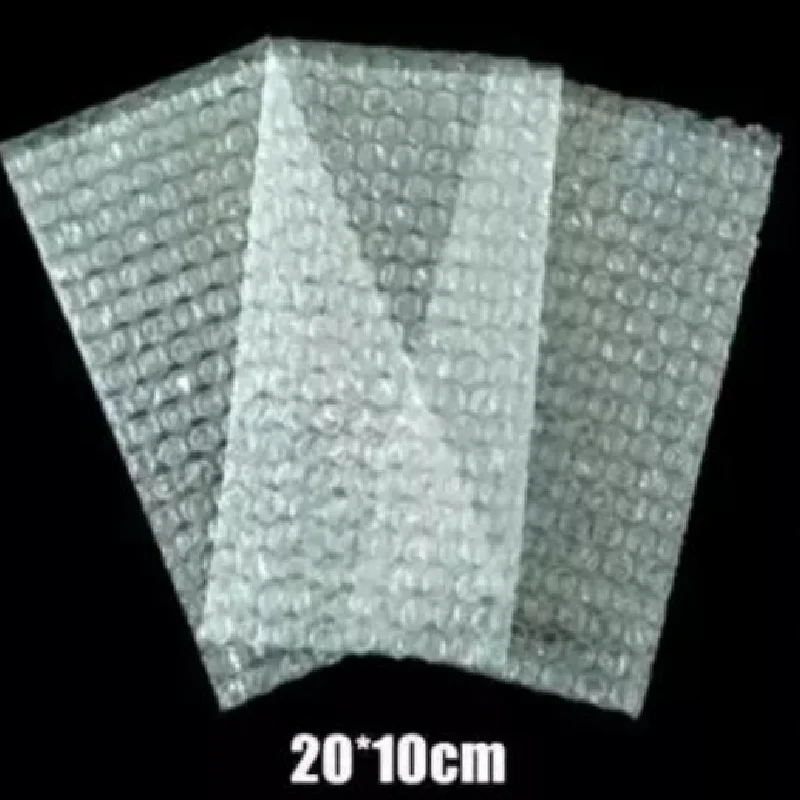 

10*20cm 50pcs Plastic Wrap Envelope white Bubble packing Bags PE clear bubble bag Shockproof bag double film bubble bag