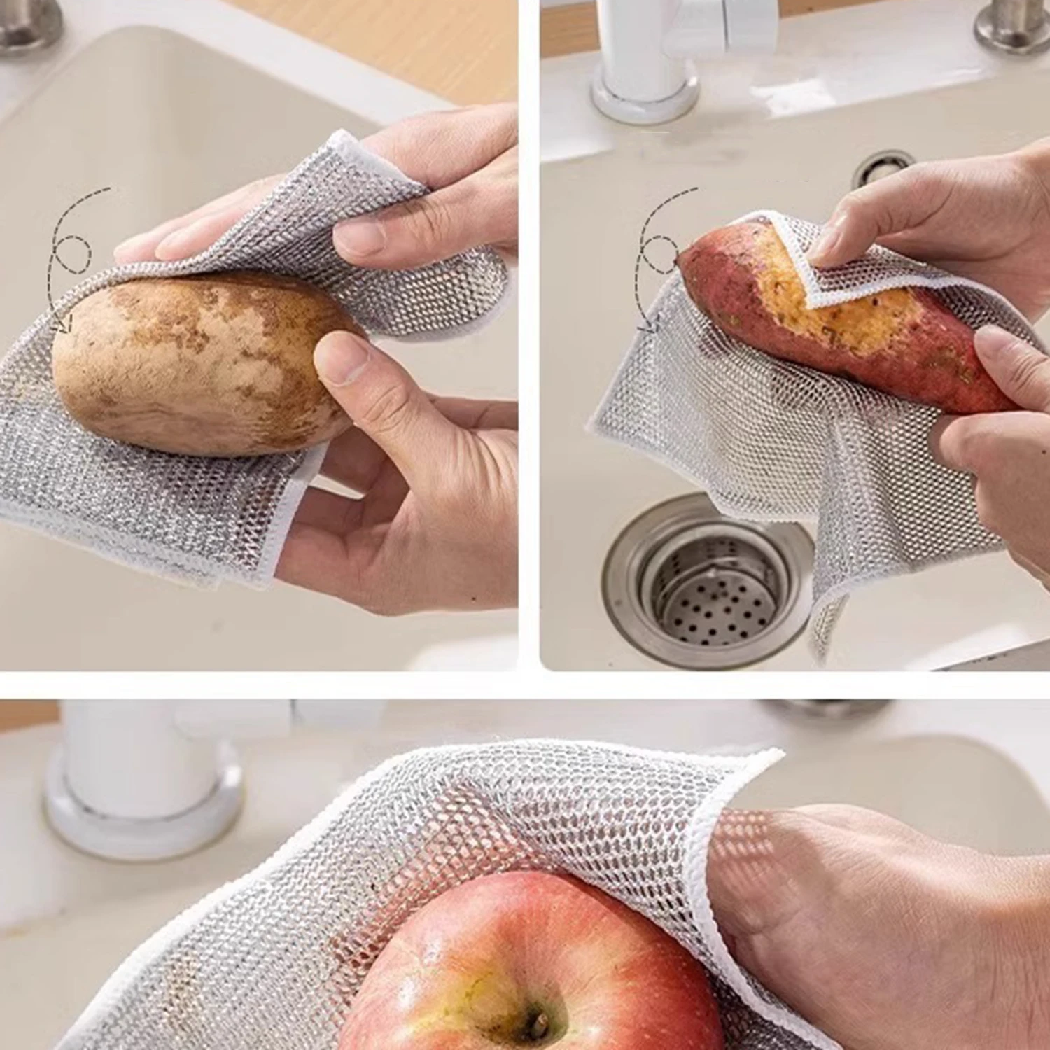 Kitchen Cleaning Cloth Reusable Steel Wire Cleaning Rag Non Stick Oil  Dishcloth for Pans Stove Rust Removal Clean Tools - AliExpress
