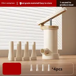 Homemade Sausage Maker with Manual Stuffing Pipe - Large Capacity Heavy Duty Kitchen Tool (White)