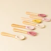 2PCS Baby Learning Spoons Utensils Set Food Grade Wooden Handle Silicone Spoon Fork Cutlery Training Spoon Feeding Tableware 3