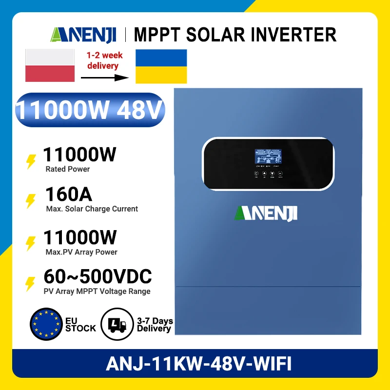 Hybrid Solar Inverter 11KW 6.2KW 4KW Solar Inverter Controller 24V 48V 120A MPP