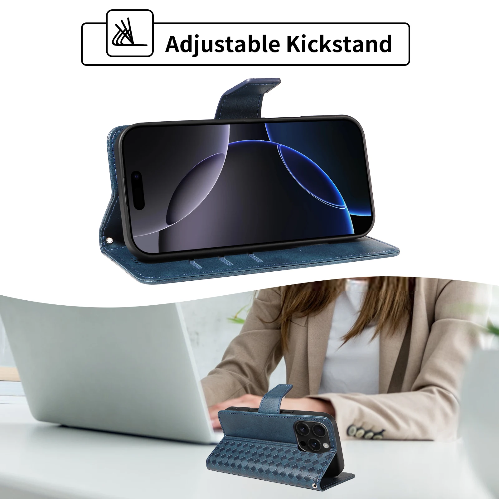 Premium Magnetic Leather Flip Wallet Case - Sleek and Durable Design