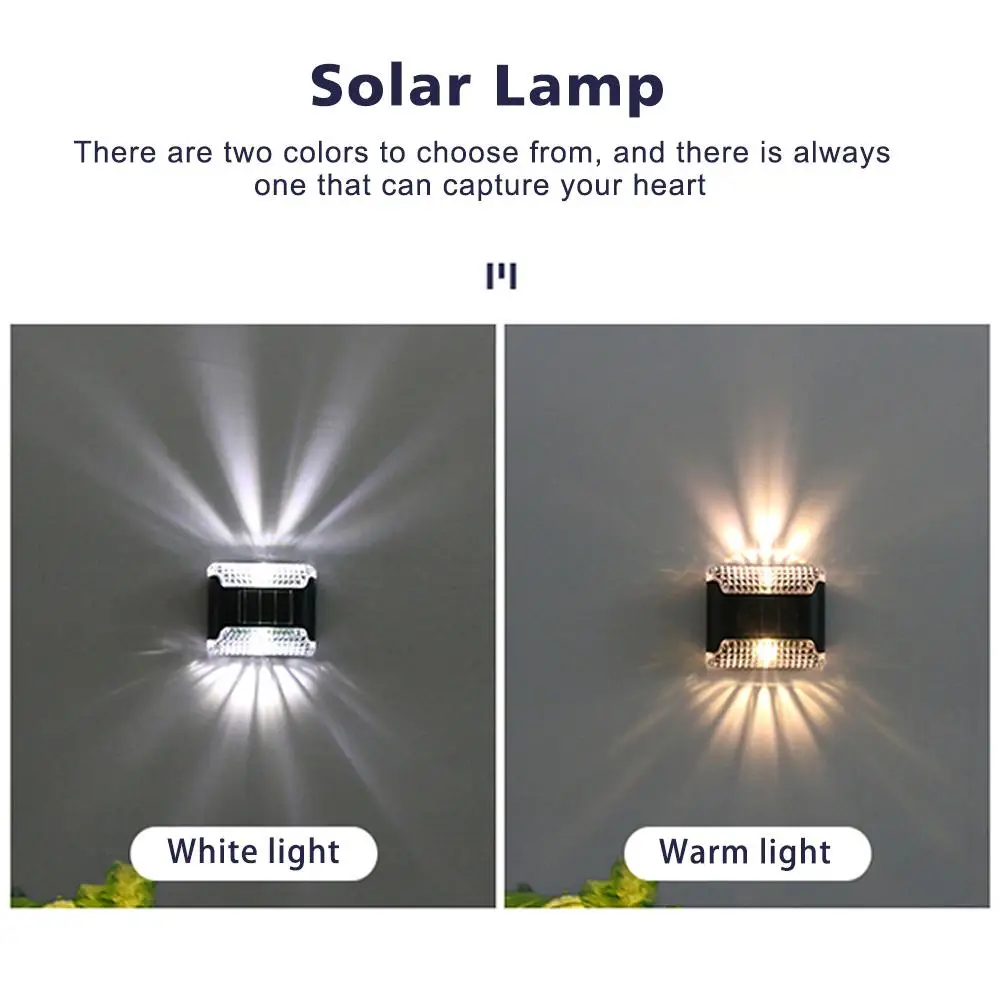 Waterproof LED Solar Wall Lamp Waterproof Street Light Balcony And Lighting Luminous Porch Yard Up Down Decoration Home O9Z7