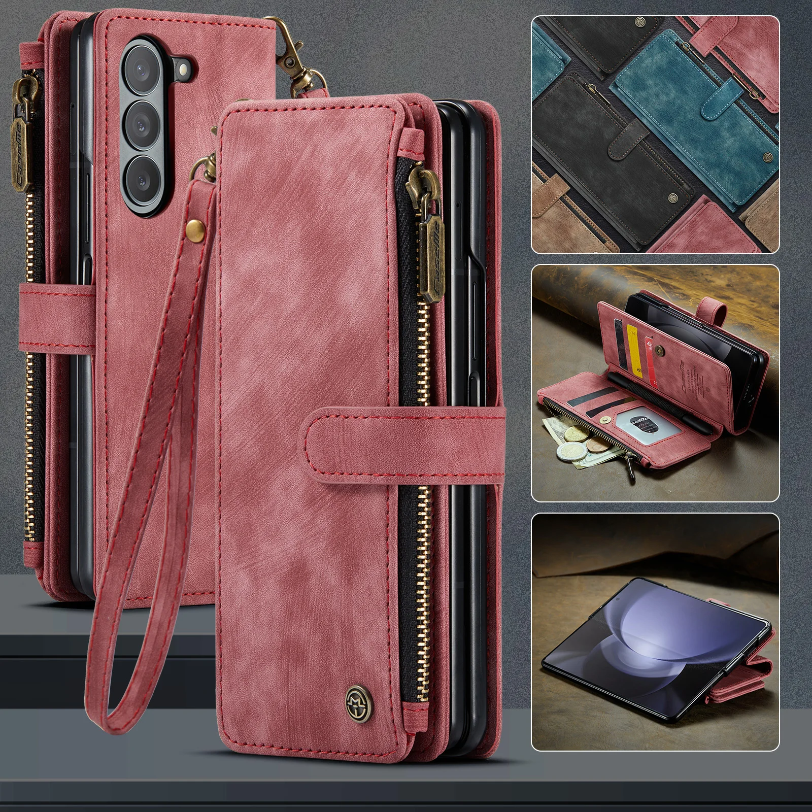 

Anti-Drop Business Full Body Case for Samsung Galaxy Z Fold5 Fold 5 5G Fold4 Fold3 Fold 3 4 Card Slot Holder Cell Phone Cases
