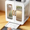 Kitchen Cabinet Cupboard Dish and Chopsticks Storage Rack Home Drain Bowl Storage Rack Countertop Small Storage Cabinets N 4