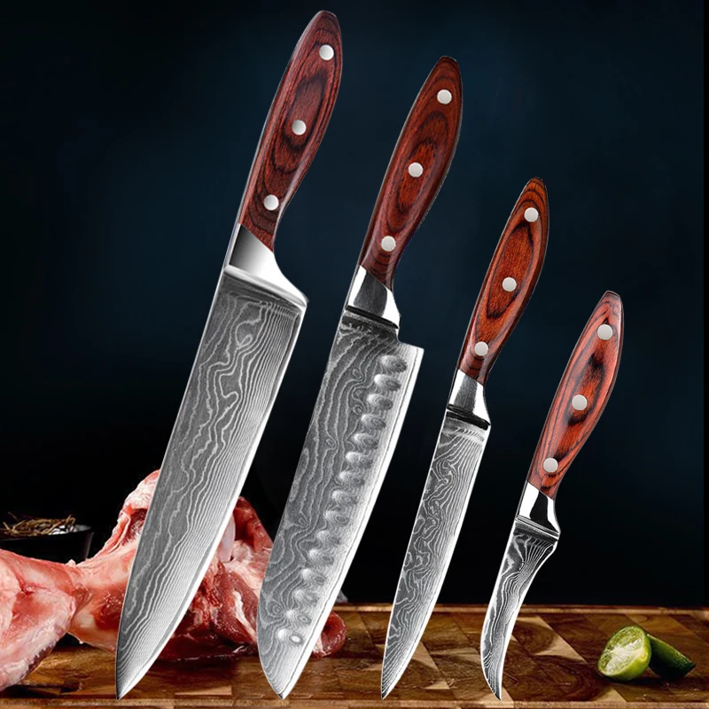 Damascus Steel Chef's Knife 67 Layers VG10 Japanese Knives Kitchen