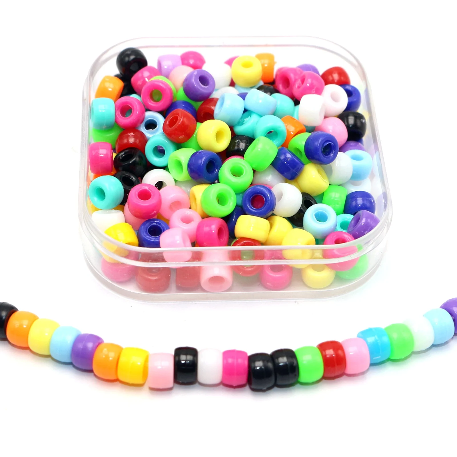400 Perline Acriliche Tonde 8mm Colori Misti Arcobaleno - Foro 2mm - Per Gioielli Fai Da Te - 4