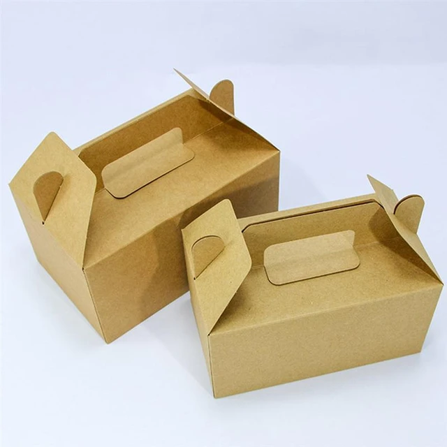 Kraft Box Packaging Fried Chicken  Paper Bags Burger Packaging - 50pcs  Kraft Paper - Aliexpress