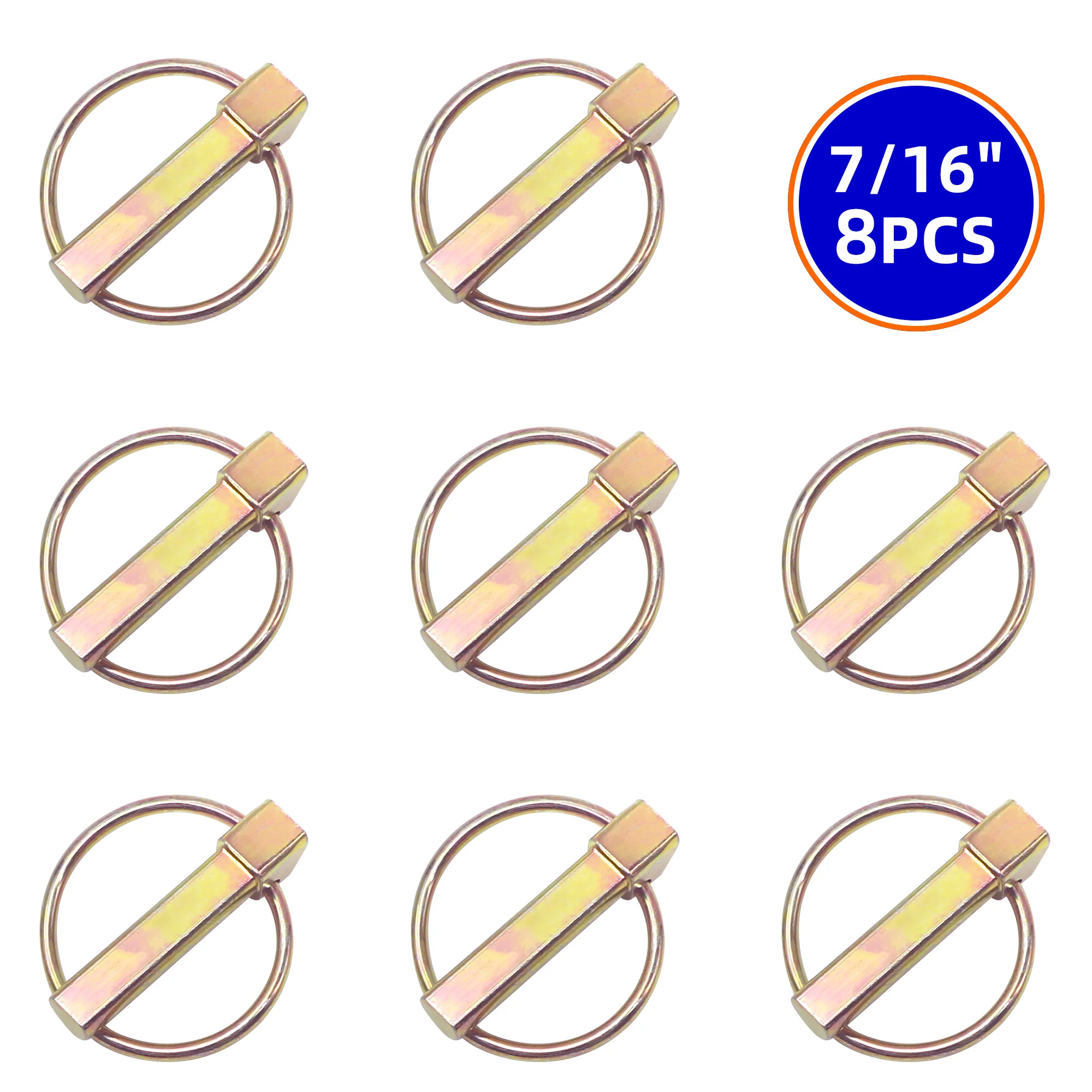 O-shape Lynch Pin Heavy Duty Steel Coupler Latch Ring Clip 8PCS 1/4" 3/16" 5/16" 7/16" O Ring Round Arch Towing Hitch Hook Boat lynch pin