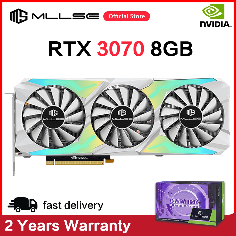 Видеокарта MLLSE Graphics Card RTX 3070 8GB NVIDIA GPU 12Pin GDDR6 256bit HDMI*1 DP*3 PCI-E 4.0 x16 rtx 3070 8gb Gaming Video card