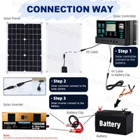 Kit solaire 10000W, panneau 500W, contrôleur MPPT 100A, câble DC 12V/24V à 220V/110V, onduleur pour Camping d'urgence certifié CE 6