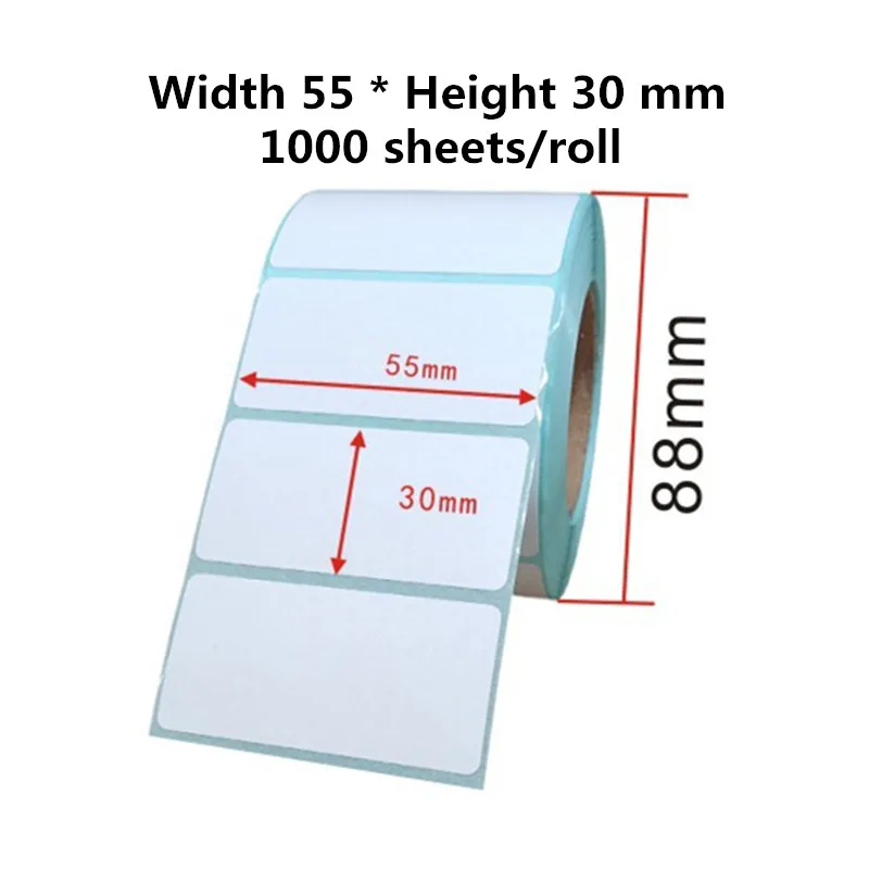 

Width 55 * Height 30mm Sticker Label Thermal Printer Barcode Self adhesive Paper Waterproof/Oil proof/Alcohol proof